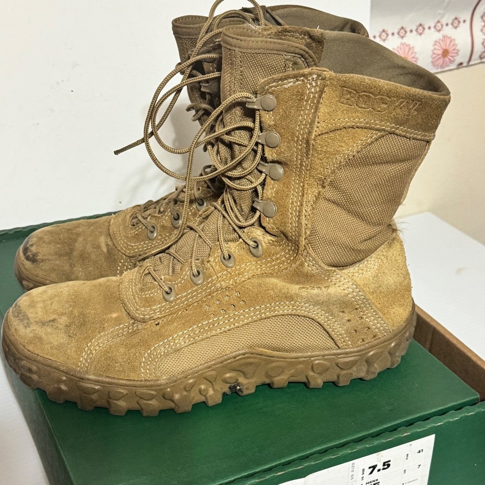 Rocky S2V Steel Toe Military Boots Mens 7.5 W Coyote Brown Tactical RKC053